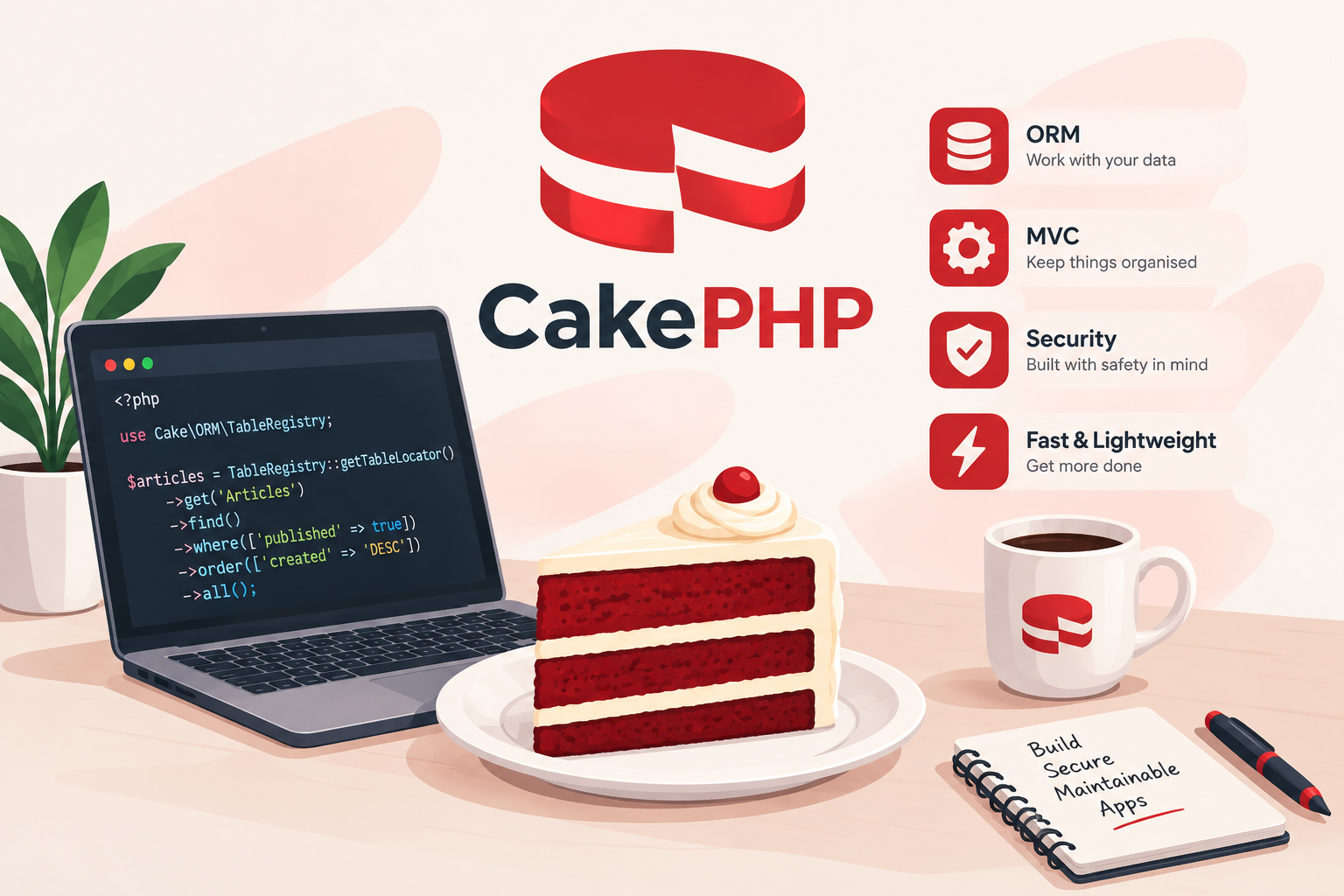 CakePHP and Laravel logos side by side